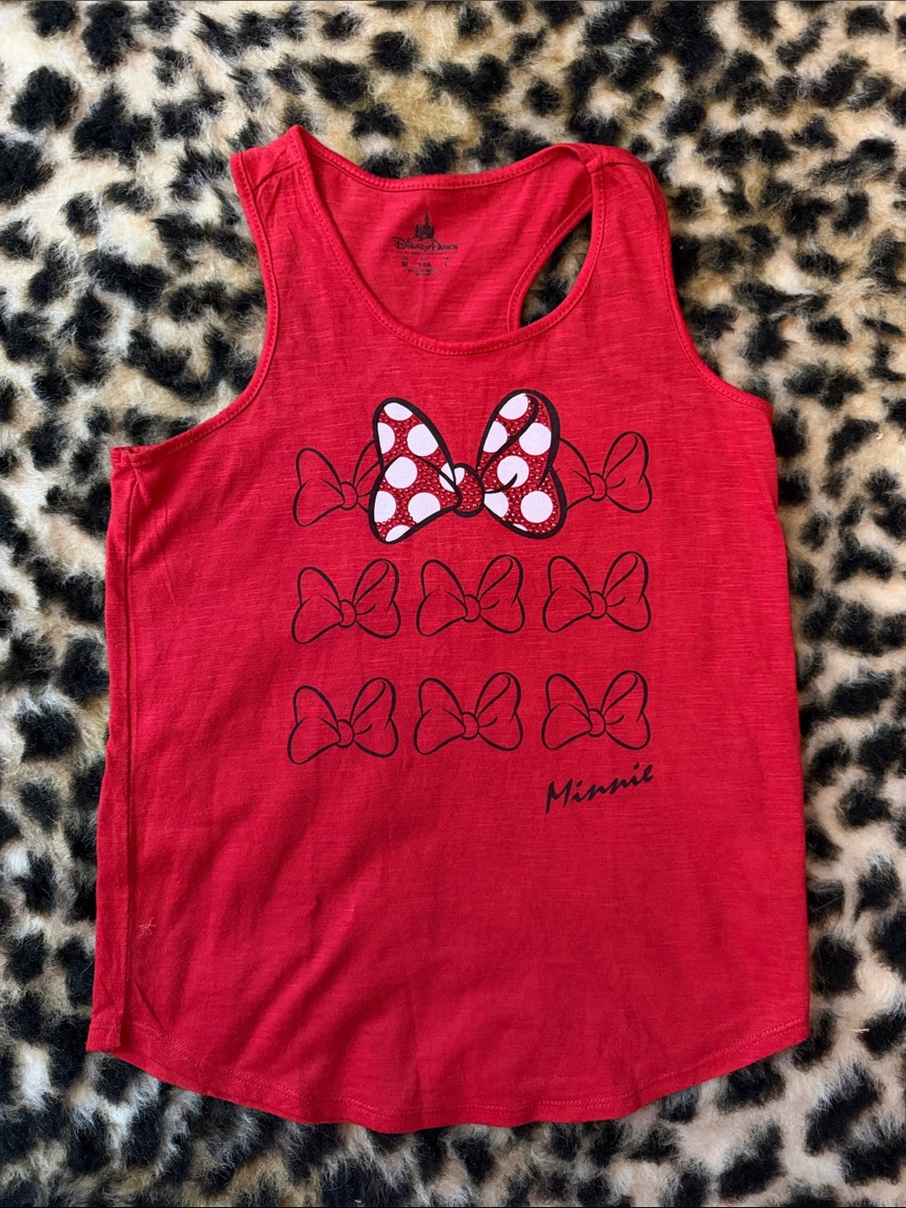 Disney Red Minnie Bow Graphic Tank Top